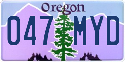 OR license plate 047MYD