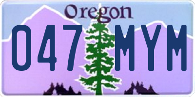 OR license plate 047MYM
