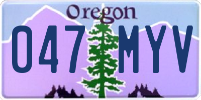 OR license plate 047MYV