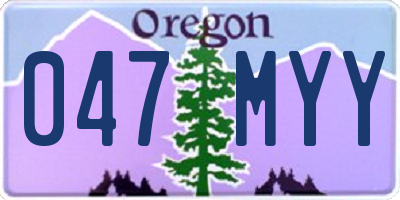 OR license plate 047MYY