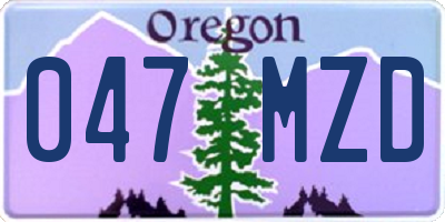 OR license plate 047MZD