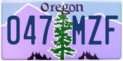 OR license plate 047MZF