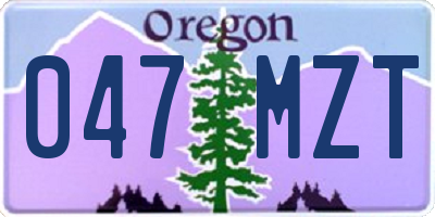 OR license plate 047MZT