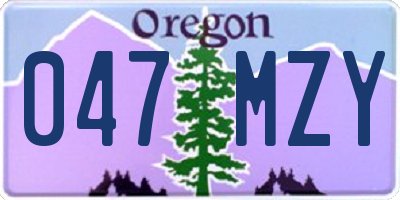 OR license plate 047MZY