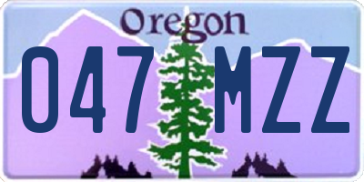 OR license plate 047MZZ