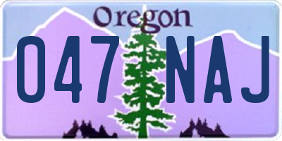OR license plate 047NAJ