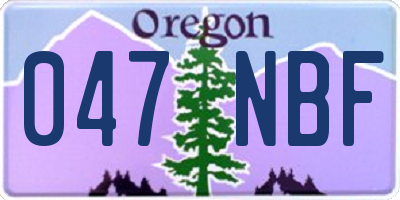 OR license plate 047NBF