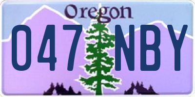OR license plate 047NBY