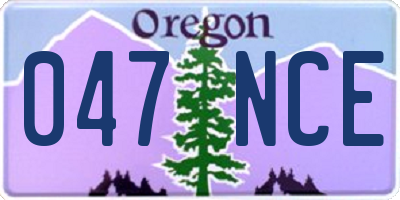 OR license plate 047NCE