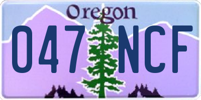 OR license plate 047NCF