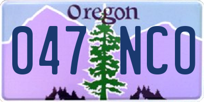 OR license plate 047NCO