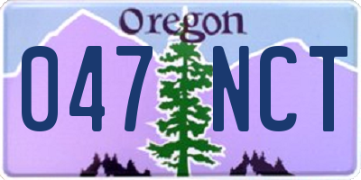 OR license plate 047NCT