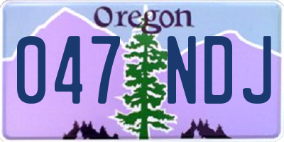 OR license plate 047NDJ