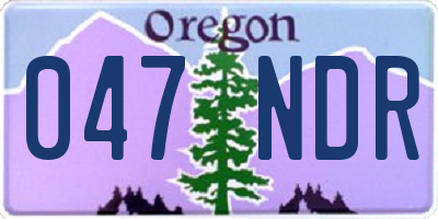 OR license plate 047NDR