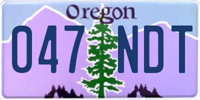 OR license plate 047NDT