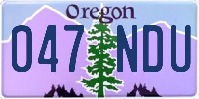 OR license plate 047NDU