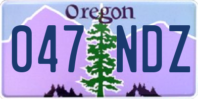OR license plate 047NDZ