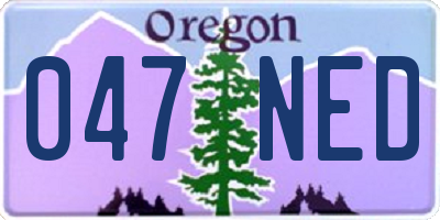 OR license plate 047NED