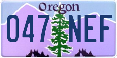 OR license plate 047NEF