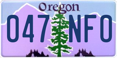OR license plate 047NFO