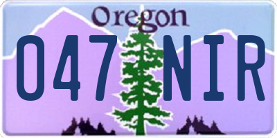 OR license plate 047NIR