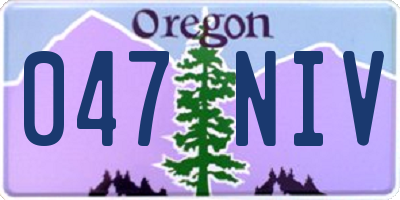 OR license plate 047NIV