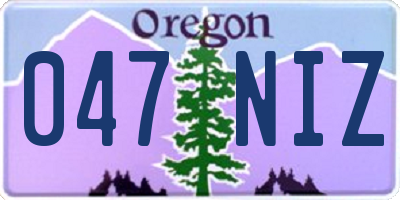 OR license plate 047NIZ