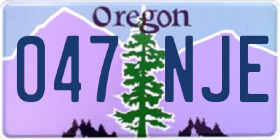 OR license plate 047NJE