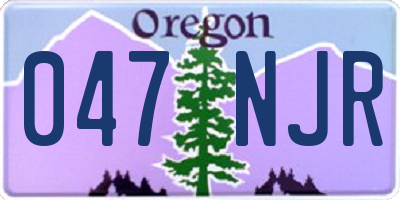 OR license plate 047NJR