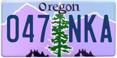 OR license plate 047NKA