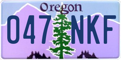OR license plate 047NKF