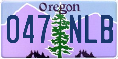 OR license plate 047NLB