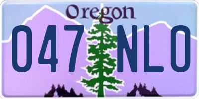 OR license plate 047NLO