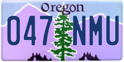 OR license plate 047NMU