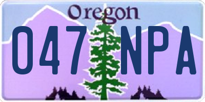 OR license plate 047NPA