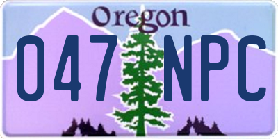 OR license plate 047NPC
