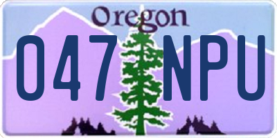 OR license plate 047NPU
