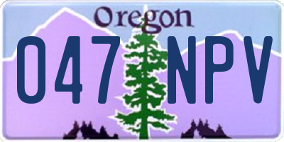 OR license plate 047NPV