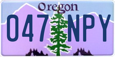 OR license plate 047NPY