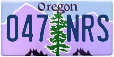 OR license plate 047NRS
