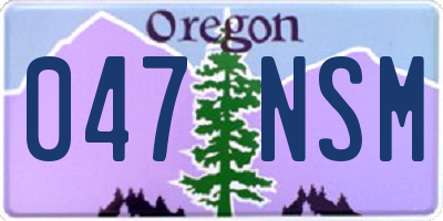 OR license plate 047NSM