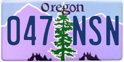 OR license plate 047NSN