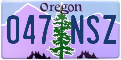 OR license plate 047NSZ