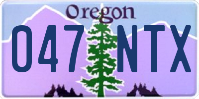 OR license plate 047NTX