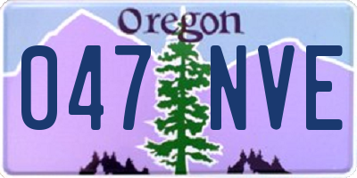OR license plate 047NVE