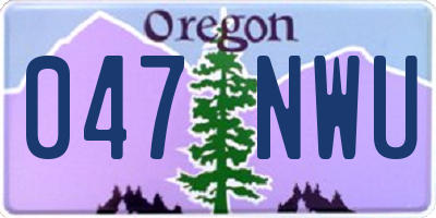 OR license plate 047NWU