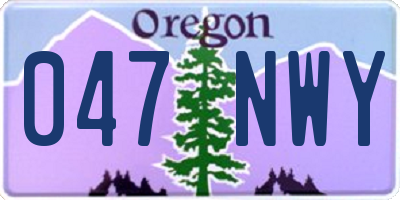 OR license plate 047NWY