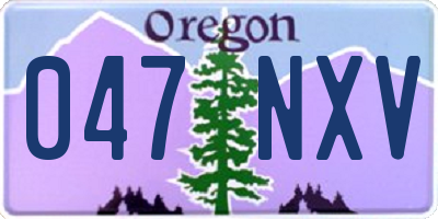 OR license plate 047NXV