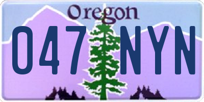OR license plate 047NYN