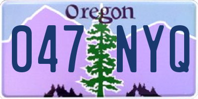 OR license plate 047NYQ